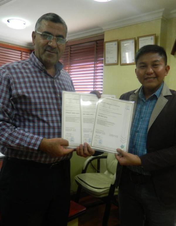 Awarding of ISO Certificate with Engr. Issa of Qumra 